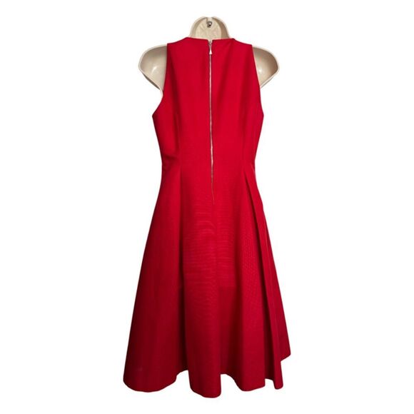 Kate Spade Red Retro Inspired Fit & Flare Pleated Sleeveless Dress Size 6 - Picture 7 of 12